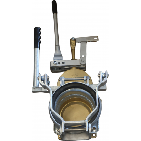 ZASUWA BECZKOWOZU MZ 4" 2x FLANSZA + DŹWIGNIA + SZYBKOZŁĄCZE ŻEŃSKIE